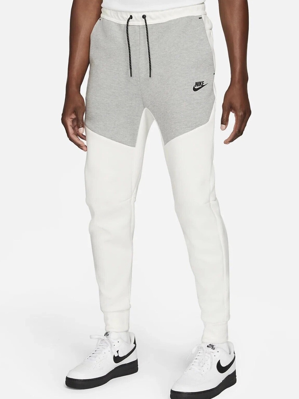 Nike Men’s L Tech Fleece Jogger Pants White Gray Streetwear (CU4495-133)